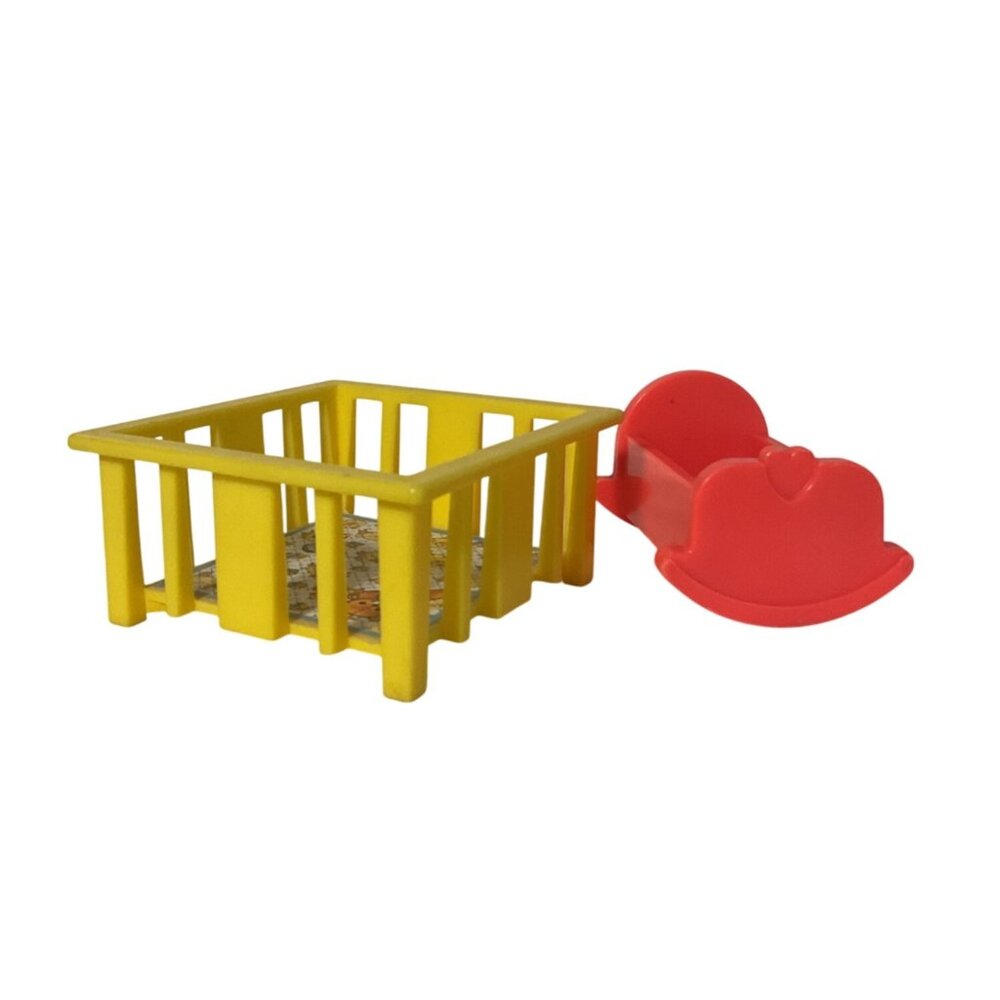 Vintage Fisher Price Little People Baby Bassinett Playpen Nursery